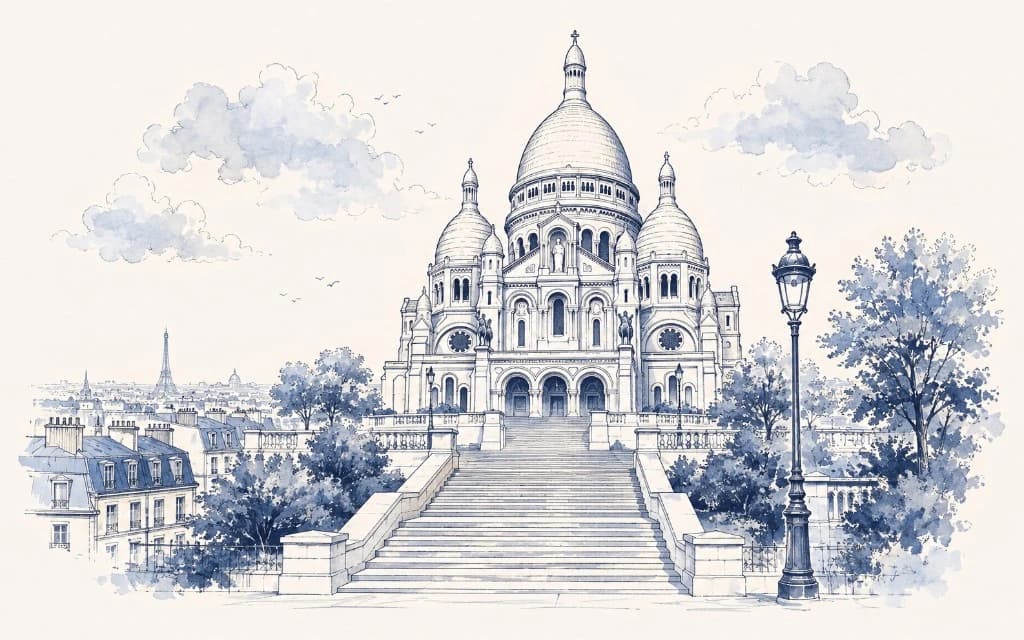 Sacré-Cœur and Montmartre illustration